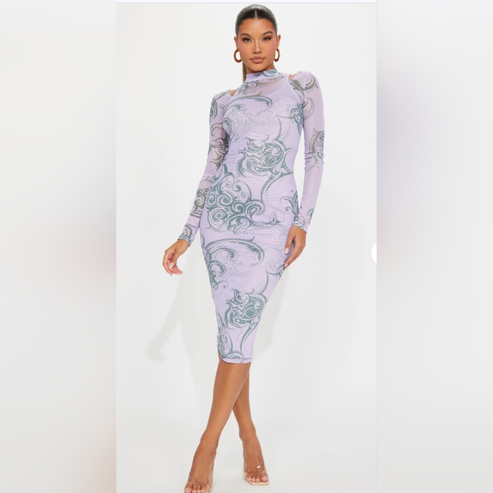 Fashion Nova Impulsive Whirl Lavender Dress
